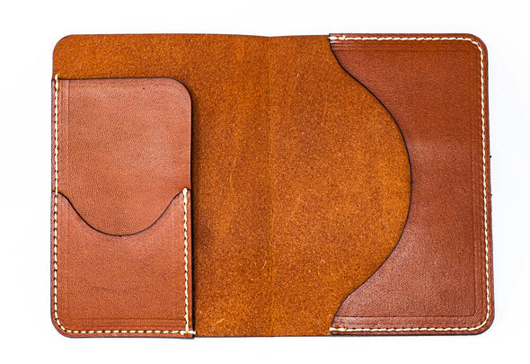 Leather Passport Cover: Continental Edition- Chestnut