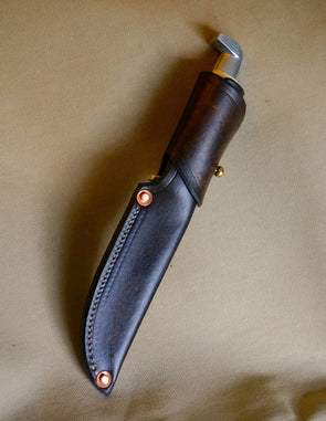 Custom Handmade Bird & Trout Knife belt sheath